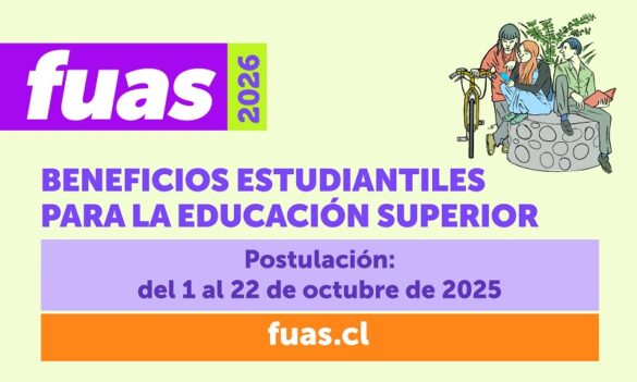 El 1 de octubre comienza postulación a beneficios estudiantiles para 2026 a través del FUAS