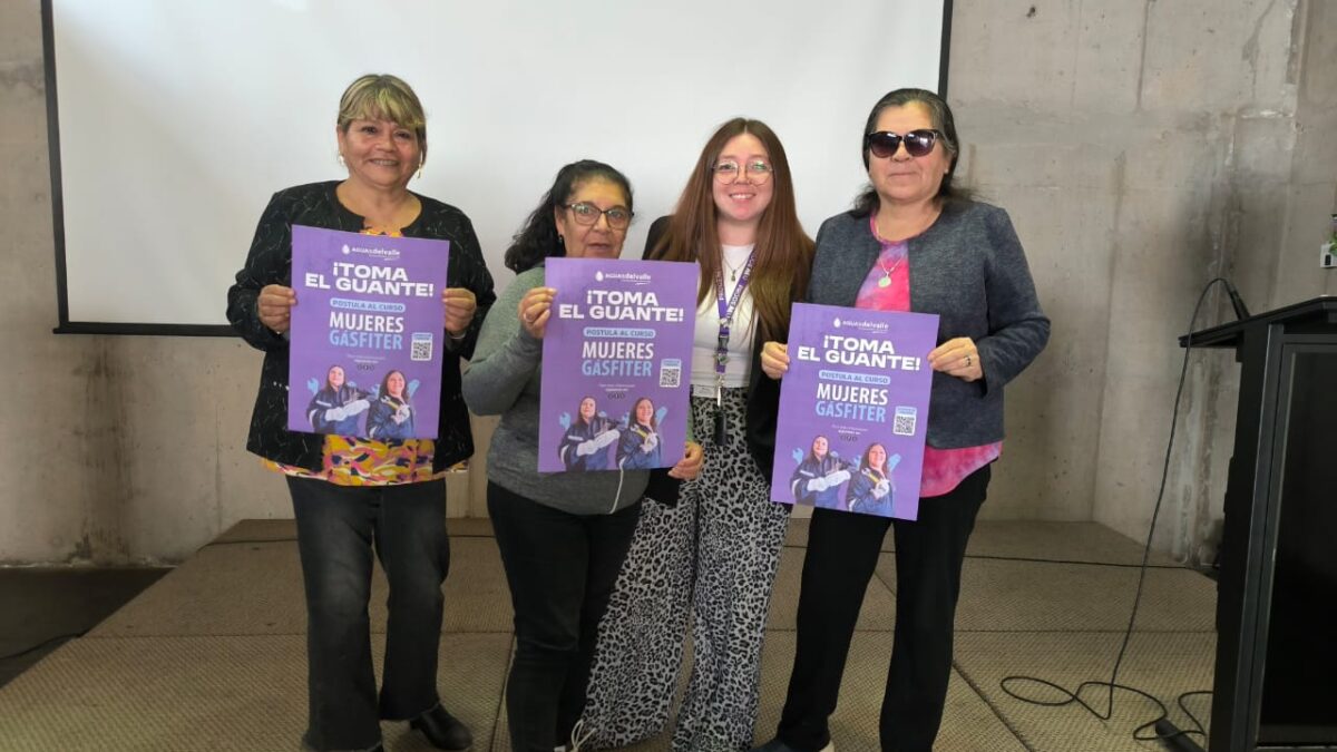 Vecinas participan en sesiones de postulación en línea para programa Mujeres Gásfiter de Aguas del Valle